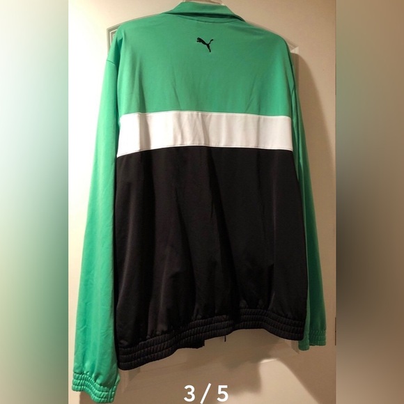 Men’s Puma track jacket size XL green / black / white - Picture 3 of 5